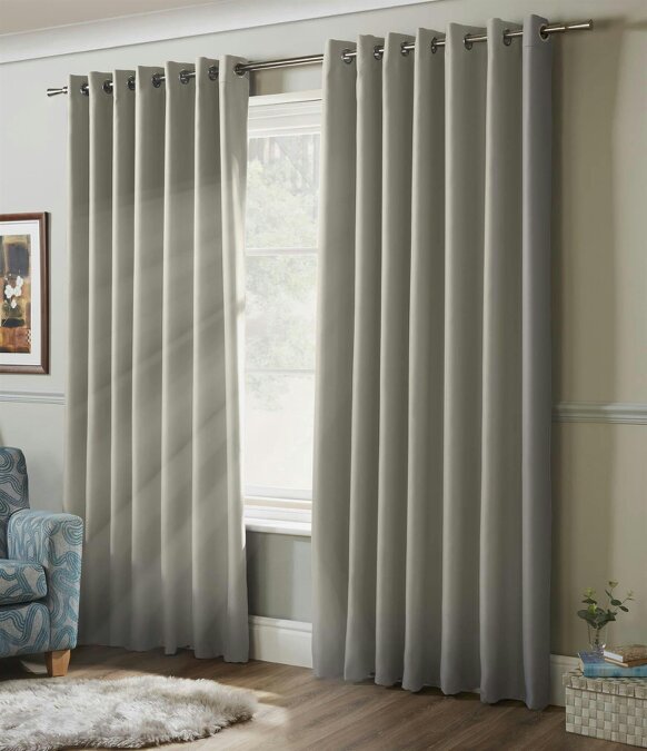Blackout Eyelet Curtains - Grey