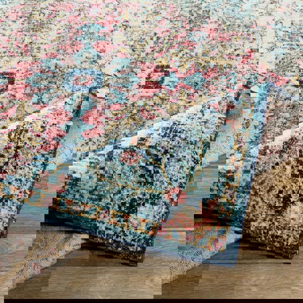 Livabliss Murat-Vintage Blue Red Yellow Traditional Boho Rug