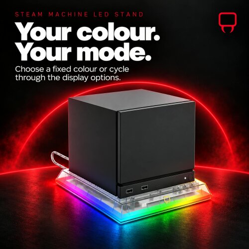Venom Steam Machine LED Console Stand with 8 Colour RGB Lighting and Ventilated Base
