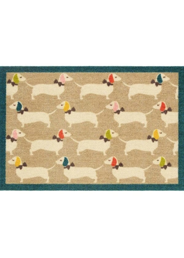 The Rugs Dog Themed Washable Bright Doggie Mat and Runner