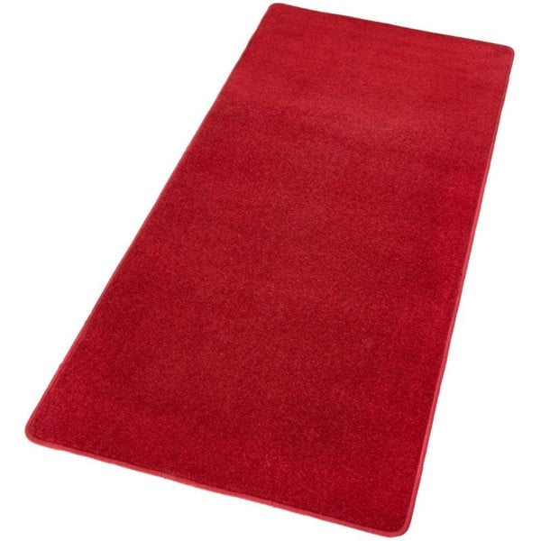 Modern Plain Red Rug – Soft Short Pile