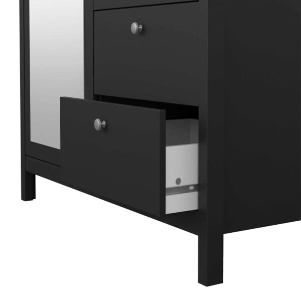 Wyld Haus Gossmere Matt Black Wardrobe 2 Doors 2 Drawers