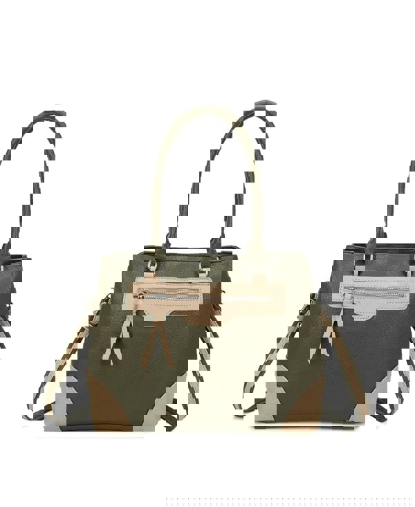 Kitise Structured Pebble Color Block Crossbody Shoulder Bag