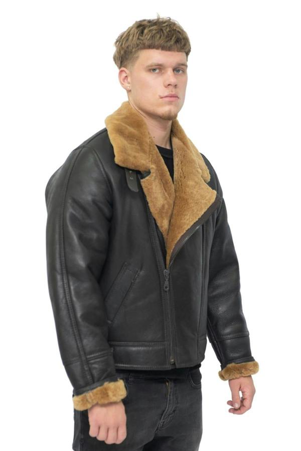 Infinity Leather Mens Sheepskin Leather WW2 Bomber Jacket-Haverhill