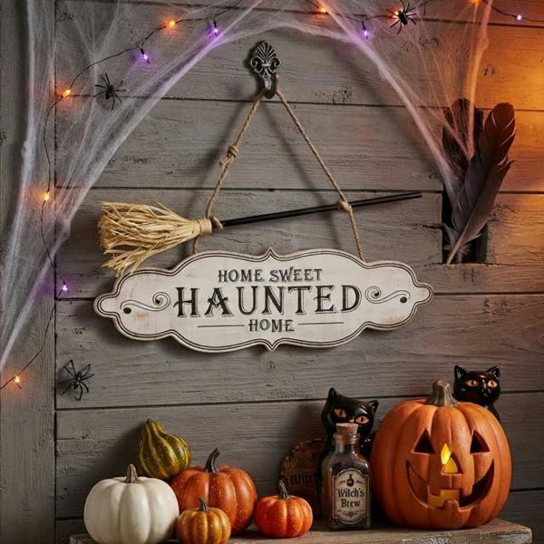 Garden Greatness Hanging Home Sweet Home Haunted Sign