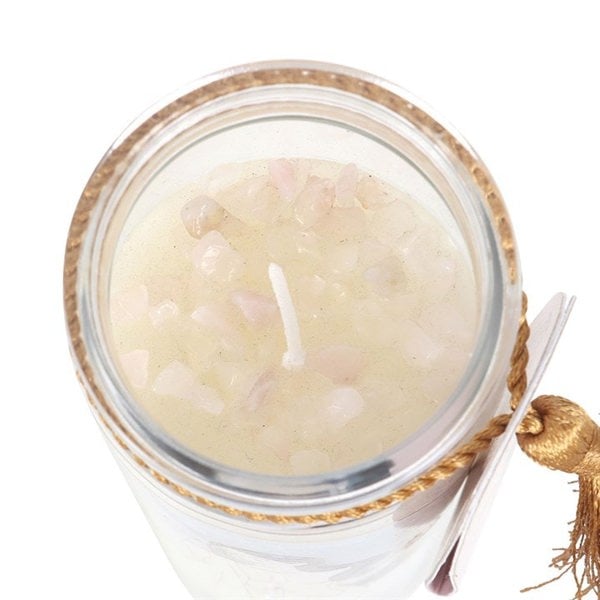 Serano Aphrodite Goddess Tube Candle with Rose Quartz Crystals