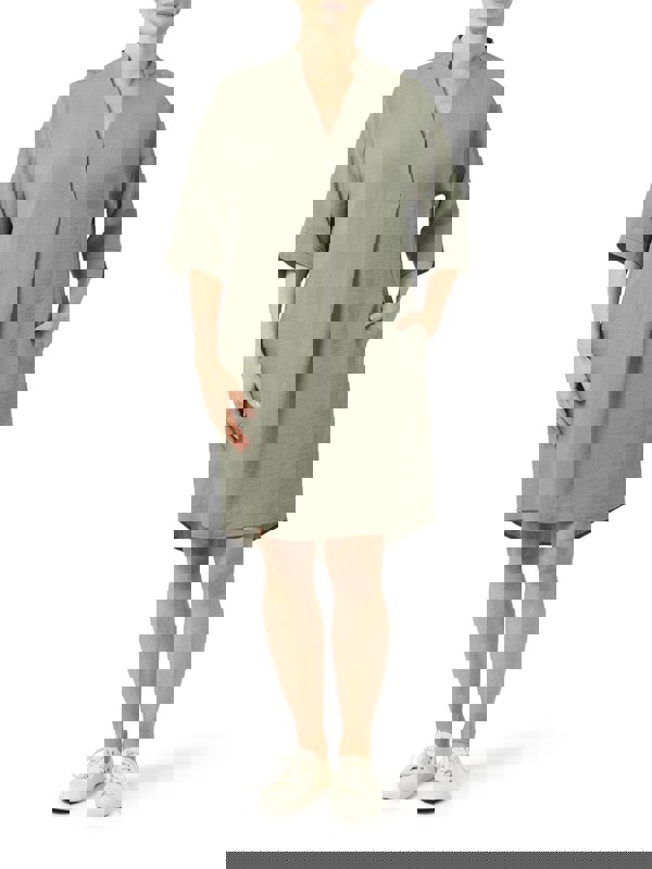 PennyPlain Notch Neck Dress - Sage