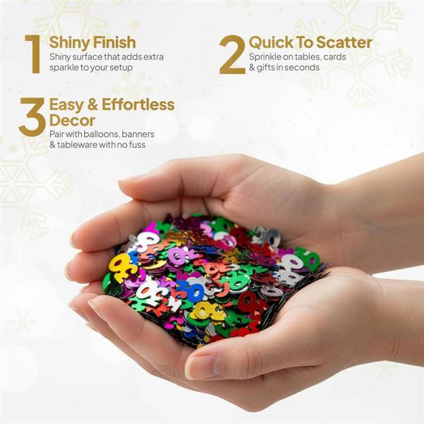 30th Birthday Multicolour Metallic Foil Confetti Pack, Table Decoration for Parties image 7