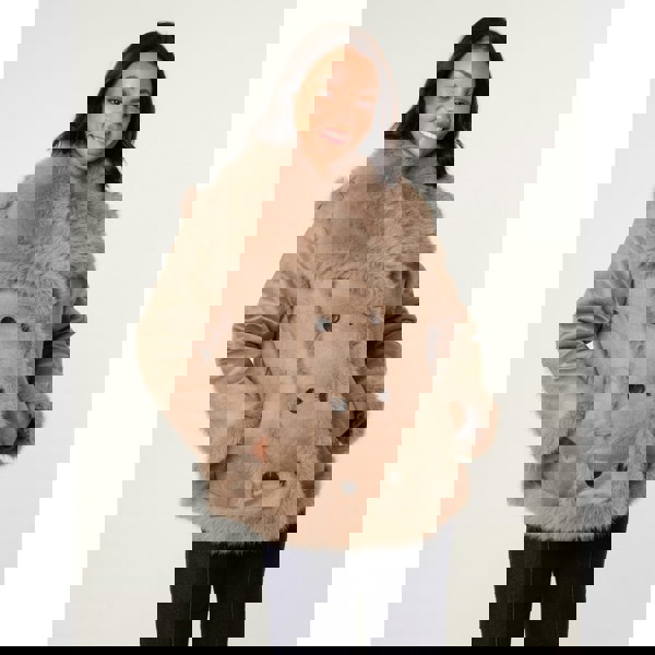 Blue Vanilla Reversible Short Faux Fur Coat