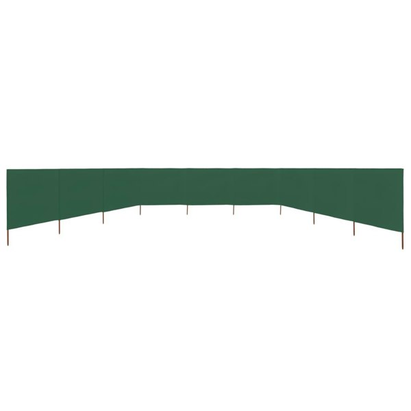 Berkfield 9-panel Wind Screen Fabric 1200x120 cm Green