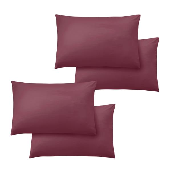 Catherine Lansfield So Soft Non-Iron Standard Pack of 4 Pillowcases Burgundy