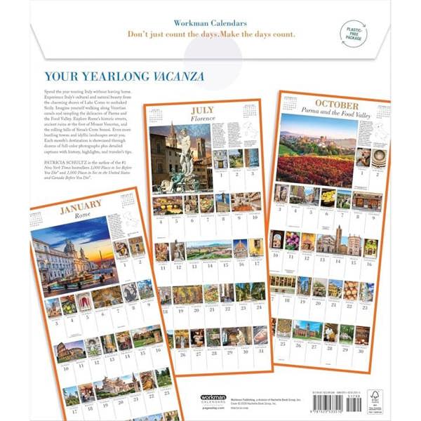 365 Days In Italy Deluxe Calendar 2027, Deluxe Calendars, Month To View, Travel, Gift