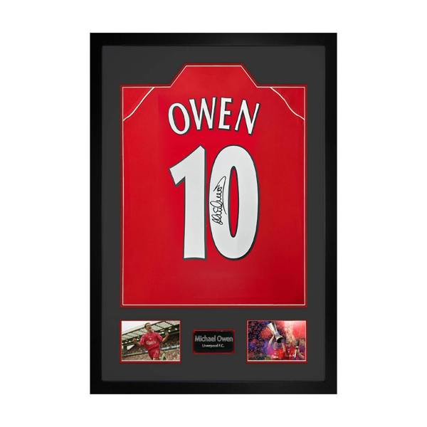 Michael Owen Signed Liverpool Shirt Premium Frame