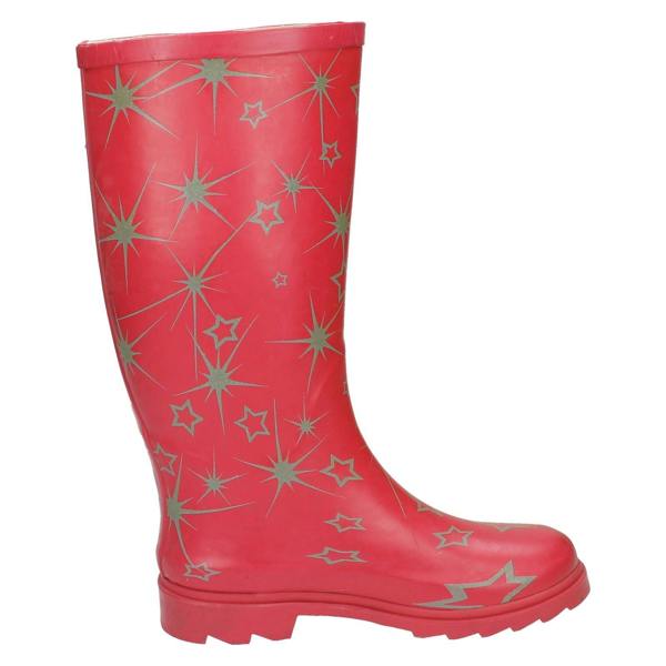 Spot On Ladies Spot On Star Print Wellington Boots