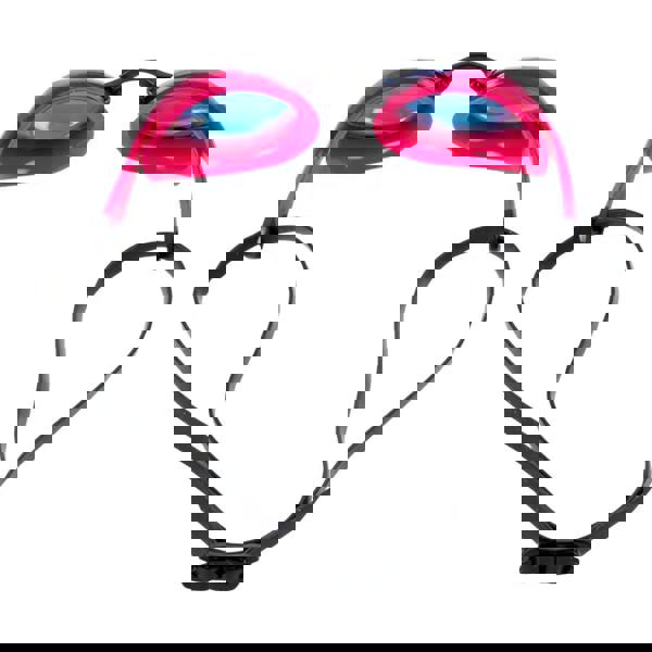Aquafeel Leader Mirrored swim goggles with pink/blue lenses and double head strap