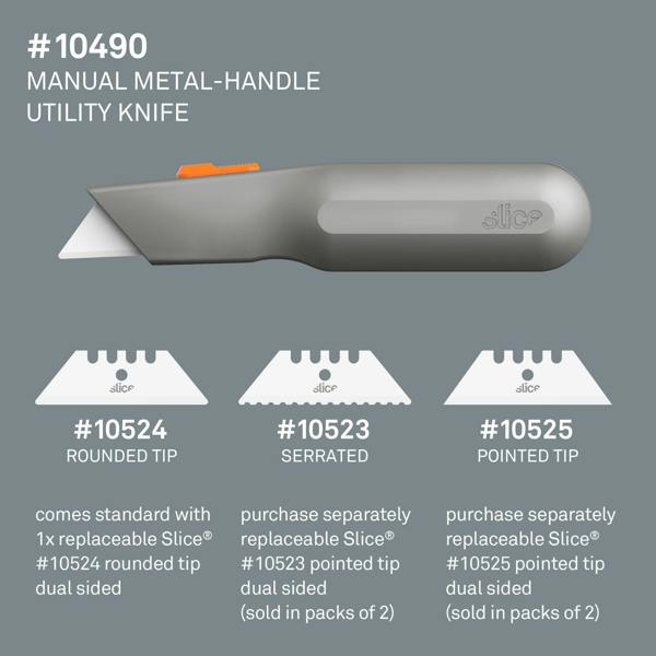 Slice Manual Metal-Handle Utility Knife Compatible Blades - DaltonSafety