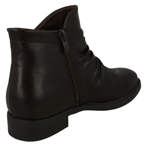 Spot On Ladies Spot On Low Heel Rouched Ankle Boot F51031