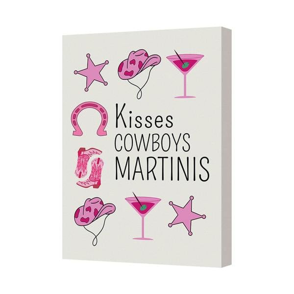 Benjamin Tate Design Kisses Cowboys Martinis Canvas Print Wall Art For Home Decor