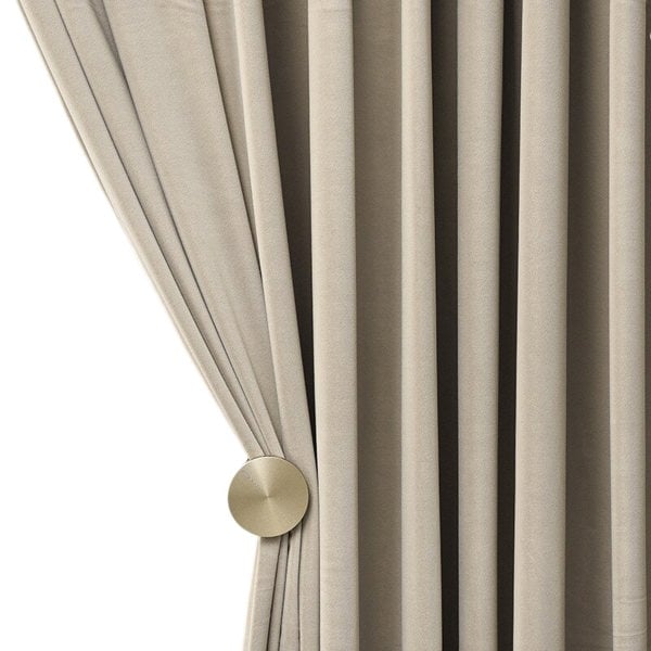 Anydrape 150cm Beige High Quality Modern Velvet Blackout Curtains for Living Room Bedroom Dining Luxury Window Drape