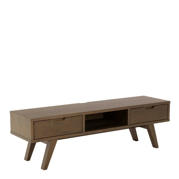 Wyld Haus Jyvaskyla Dark Oak Wood TV Unit 2 Drawers