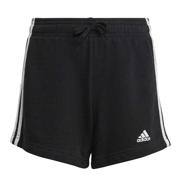Adidas Girls Fleece 3 Stripes Shorts - Black/White - 