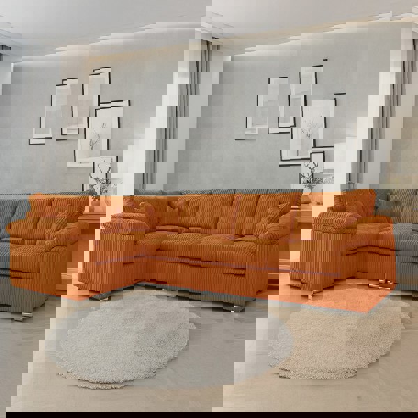 Furnishings For Less Delta Full Jumbo Cord 5 Seater L Shaped Corner Sofa