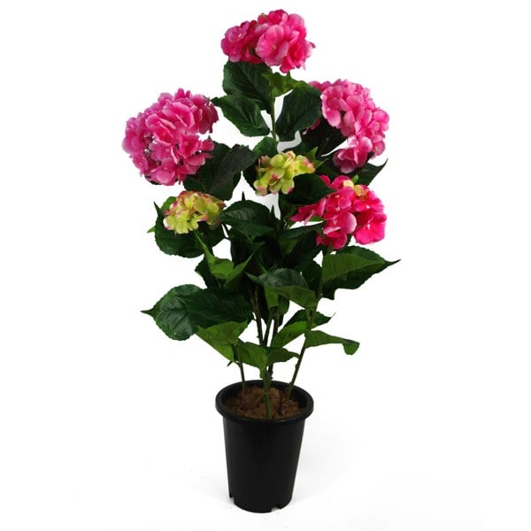 Leaf 90cm Artificial Hydrangea Plant Pink with 200 Flowers