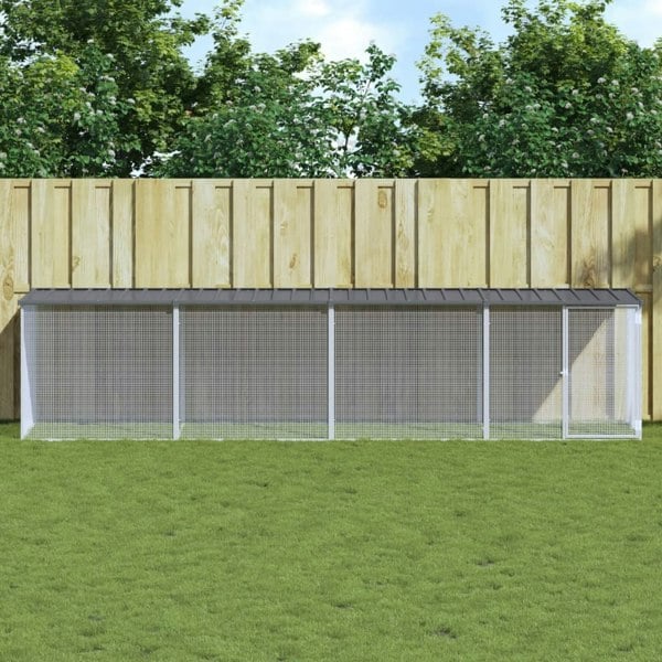 Berkfield Chicken Cage with Roof Anthracite 403x98x90 cm Galvanised Steel