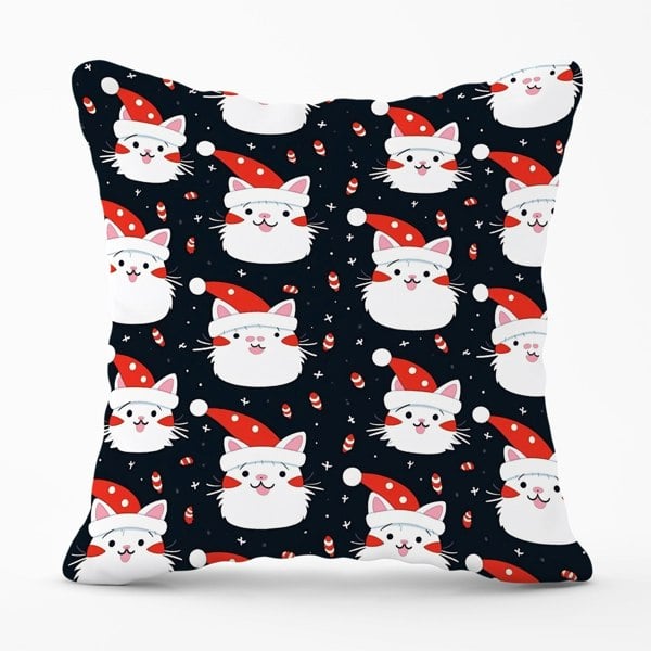 Warren Reed Cute Cats Wearing Santa Claus Hats Cushions