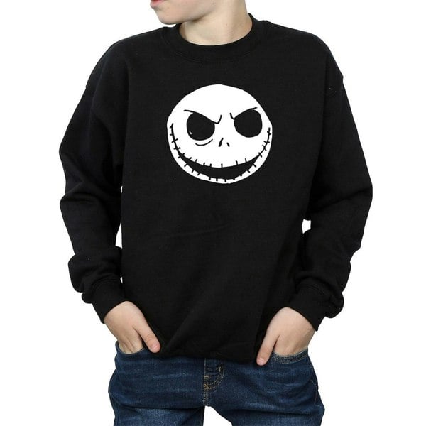 Nightmare Before Christmas Boys Jack Skellington Face Cotton Sweatshirt - Black