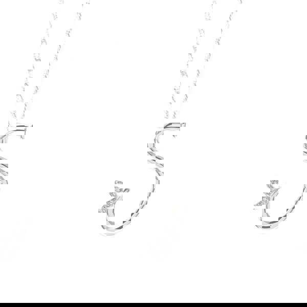 Say It With Winged Diamond Initial Necklace - Sterling Silver