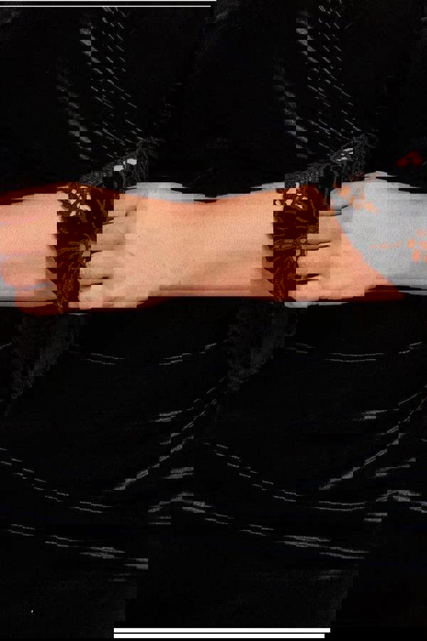 Crochet Velvet Wrap Midi Dress - Black DR4483PLUS