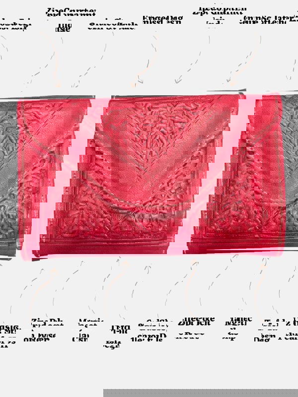 Berber Leather Small Leather Tri-Fold Purse Red