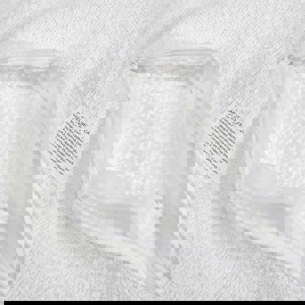 White Textured Fabric Square Footstool Living and Home