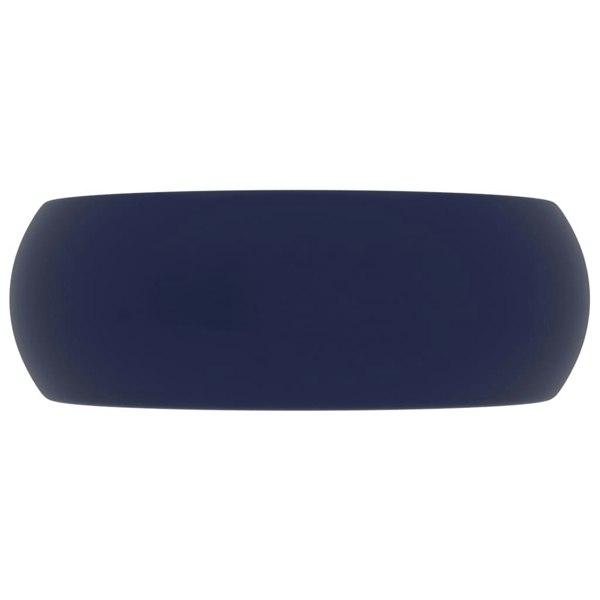 Berkfield Luxury Wash Basin Round Matt Dark Blue 40x15 cm Ceramic