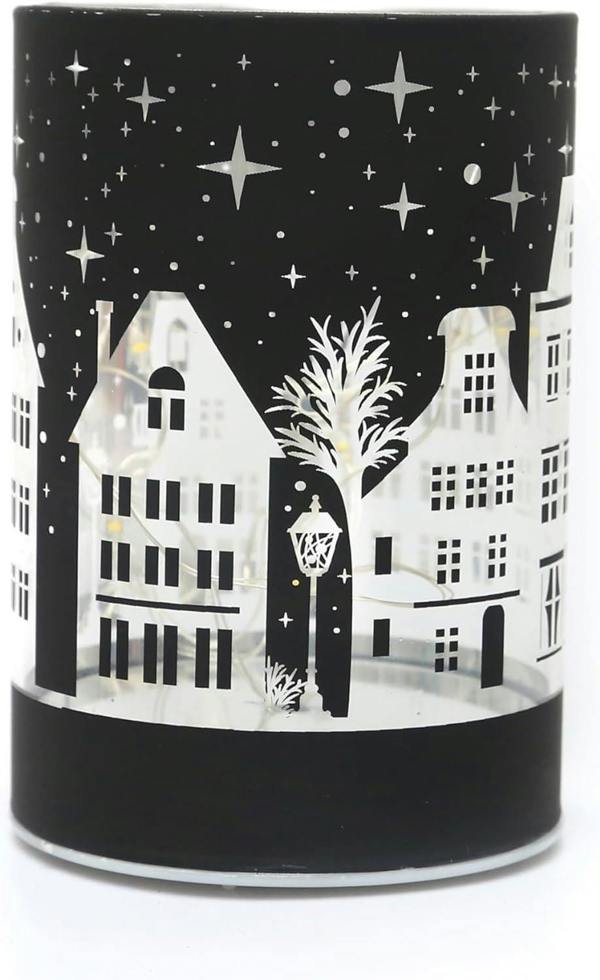 12cm Christmas LED Glass Vase Table Decoration with Warm White Lights and Festive Scene Design image 8