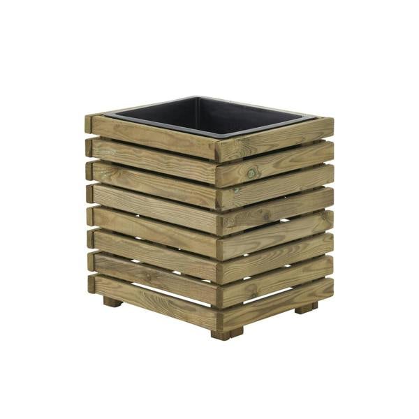 Cerland Horizon Garden Slatted Wooden Planter 40cm x 32cm 13L Modern Plant Pot