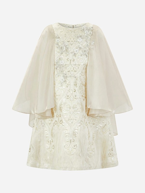 Maison Ava Girls Phoebe Occasion Dress in Gold