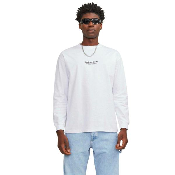 Jack And Jones Mens Regular Long-Sleeved T-Shirt - Bright White - 