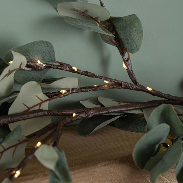 Samuel Alexander 1.8m Eucalyptus Christmas Garland with 130 Warm White LEDs