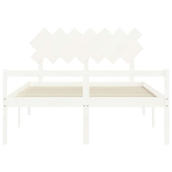 Berkfield Bed Frame with Headboard White 140x190 cm Solid Wood