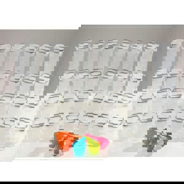 Gr8 Home 24 Pcs Clear Plastic Food Storage Containers Set With Clip Seal Lock Boxes Lids