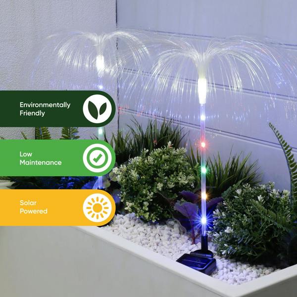Gardenwize Pack of 4 Solar Jellyfish Stake Lights – Colour Changing LED Garden Lights