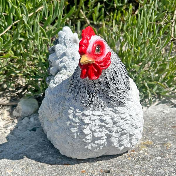 Farmwood White Chicken Garden Bird Ornament Statue