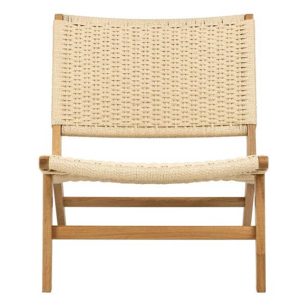 Wyld Haus Wigletree Cream and Natural Oak Wood Lounge Accent Chair