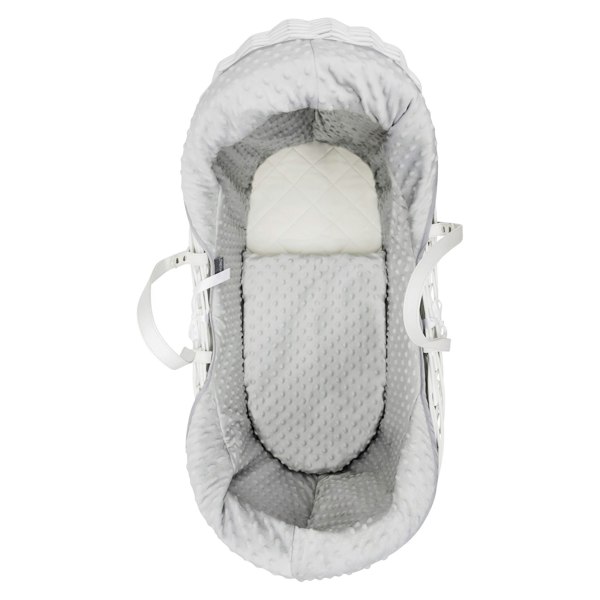 Kinder Valley Grey Dimple White Wicker Pod Moses Basket