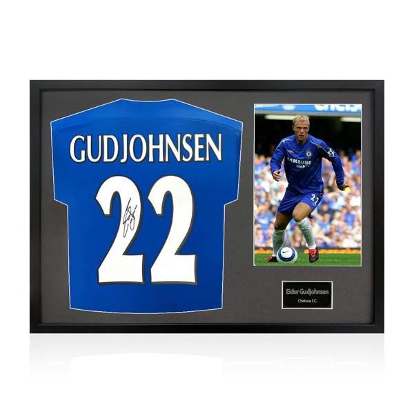 Eidur Gudjohnsen Signed Chelsea Shirt Classic Frame