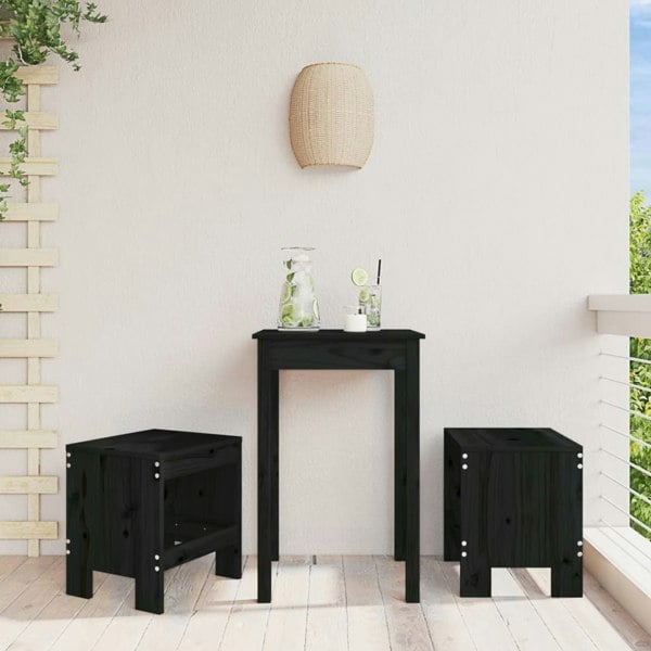 Berkfield Garden Stools 2 pcs Black 40x36x45 cm Solid Wood Pine