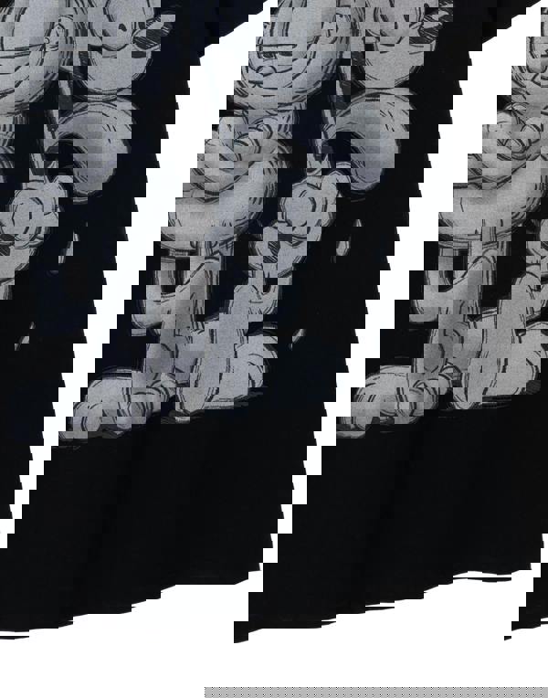 Garfield Mens Black Greyscale Short Sleeved T-Shirt