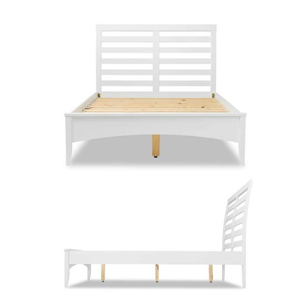 Statement Furniture Edward Hopper White Bed Frame with Tall Slatted Headboard Single 3ft, Double 4ft6